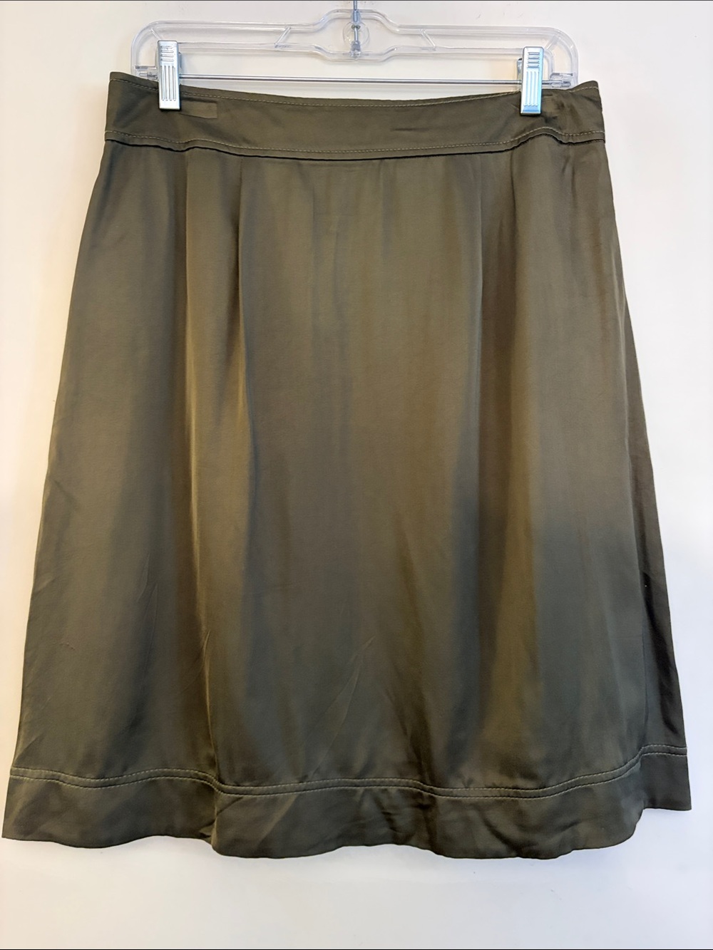 NWT LOFT Women’s Olive A-Line Wrap Skirt, size 6 - Picture 6 of 6
